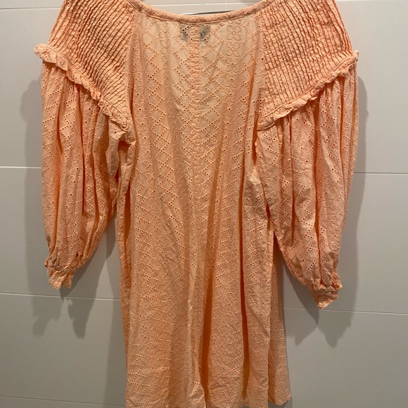 Innika Choo Peach Broderie Anglaise Mini Dress - Picture 3 of 6